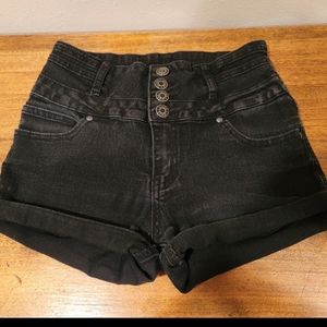 Black jean shorts